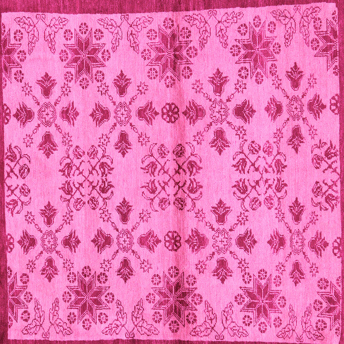 Square Machine Washable Abstract Pink Modern Rug, wshabs160pnk