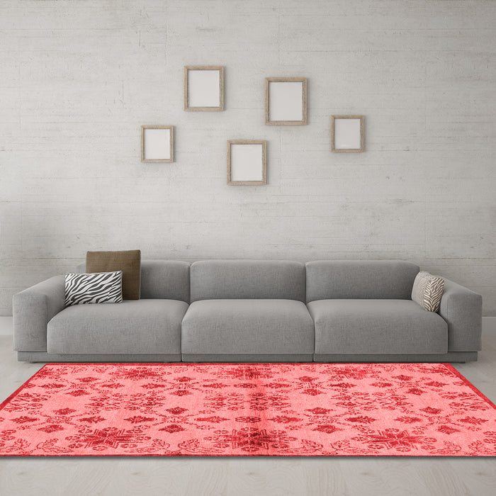 Modern Red Washable Rugs