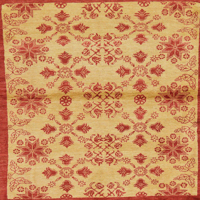 Square Machine Washable Abstract Orange Red Rug, wshabs160