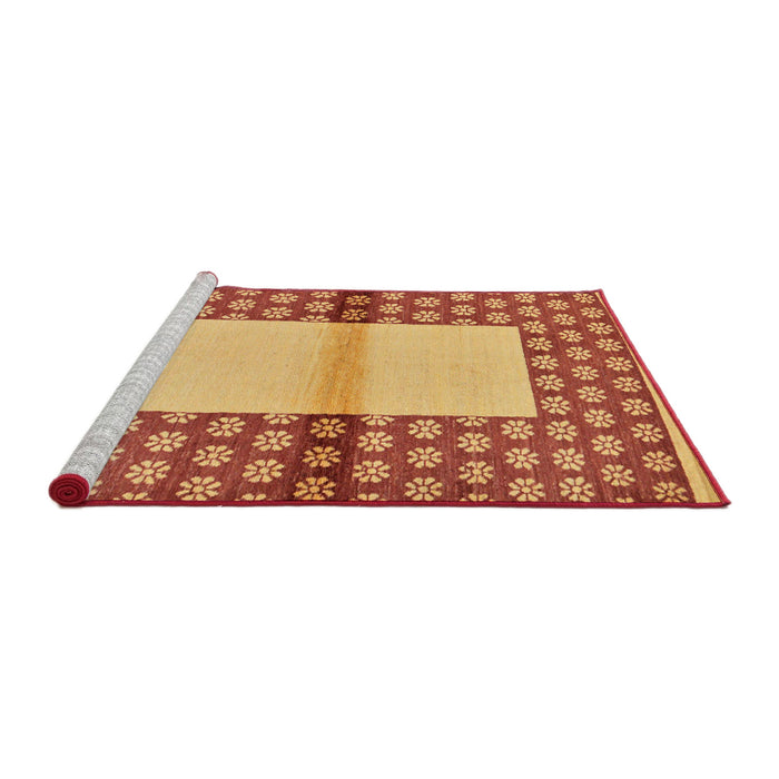 Sideview of Machine Washable Abstract Orange Rug, wshabs161