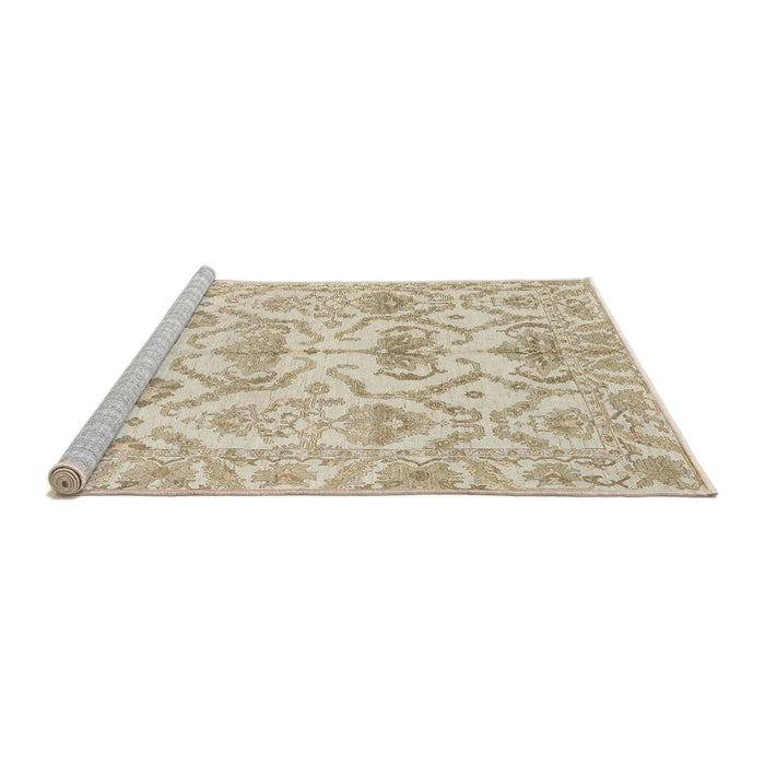 Sideview of Machine Washable Abstract Camel Brown Rug, wshabs1610
