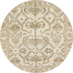Round Abstract Camel Brown Modern Rug, abs1610