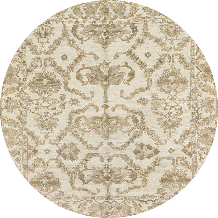 Round Abstract Camel Brown Modern Rug, abs1610