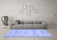 Machine Washable Abstract Blue Modern Rug, wshabs1610blu