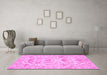 Machine Washable Abstract Pink Modern Rug in a Living Room, wshabs1610pnk