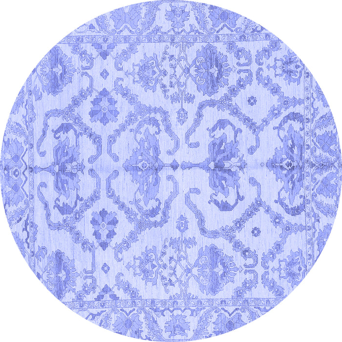 Round Abstract Blue Modern Rug, abs1610blu