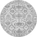 Round Machine Washable Abstract Gray Modern Rug, wshabs1610gry