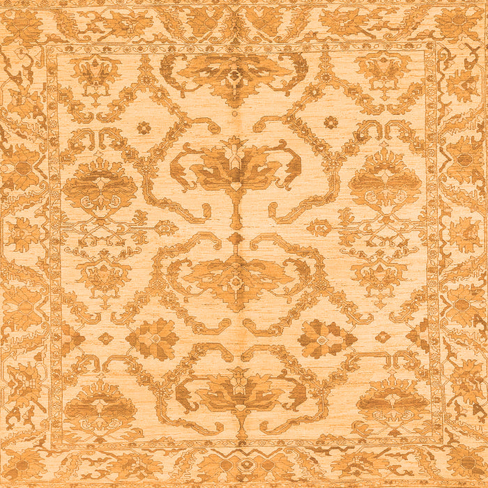 Square Machine Washable Abstract Orange Modern Area Rugs, wshabs1610org