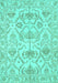 Machine Washable Abstract Turquoise Modern Area Rugs, wshabs1610turq