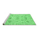 Sideview of Machine Washable Abstract Emerald Green Modern Area Rugs, wshabs1610emgrn