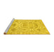 Sideview of Machine Washable Abstract Yellow Modern Rug, wshabs1610yw