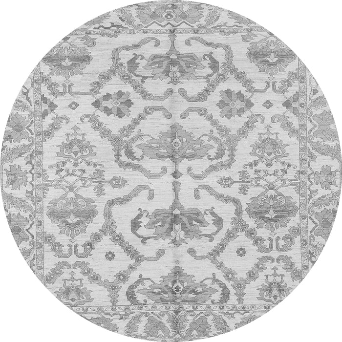 Round Abstract Gray Modern Rug, abs1610gry