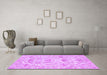 Machine Washable Abstract Purple Modern Area Rugs in a Living Room, wshabs1610pur