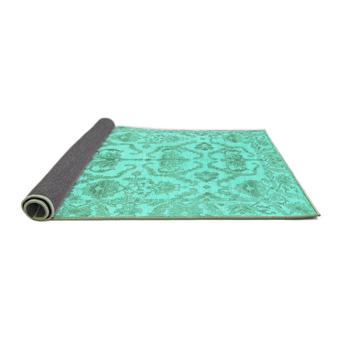 Sideview of Abstract Turquoise Modern Rug, abs1610turq