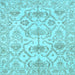 Square Machine Washable Abstract Light Blue Modern Rug, wshabs1610lblu