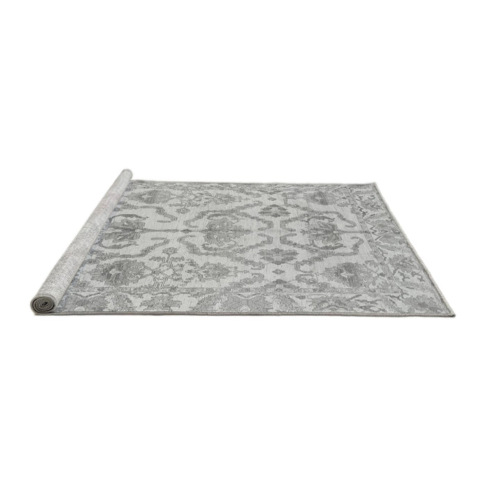 Sideview of Machine Washable Abstract Gray Modern Rug, wshabs1610gry