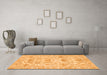 Machine Washable Abstract Orange Modern Area Rugs in a Living Room, wshabs1610org