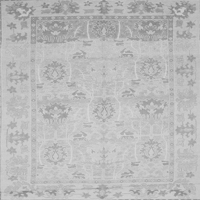 Square Machine Washable Oriental Gray Traditional Rug, wshabs1611gry