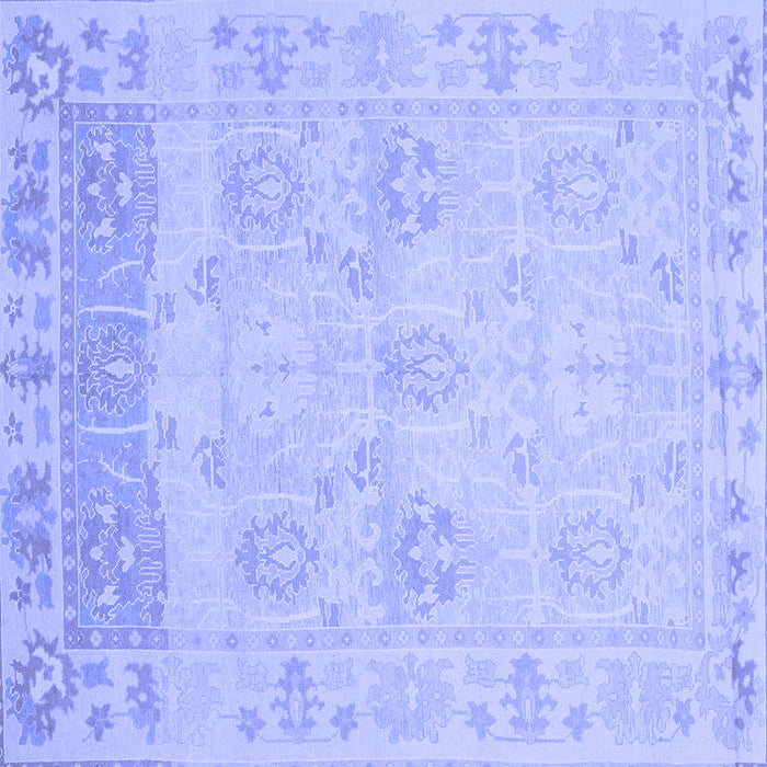 Square Oriental Blue Traditional Rug, abs1611blu
