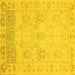 Square Oriental Yellow Traditional Rug, abs1611yw