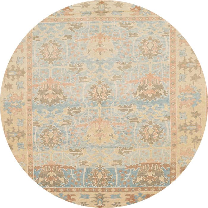 Round Machine Washable Abstract Brown Sugar Brown Rug, wshabs1611