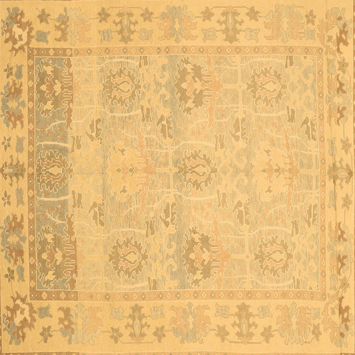 Square Machine Washable Oriental Brown Traditional Rug, wshabs1611brn