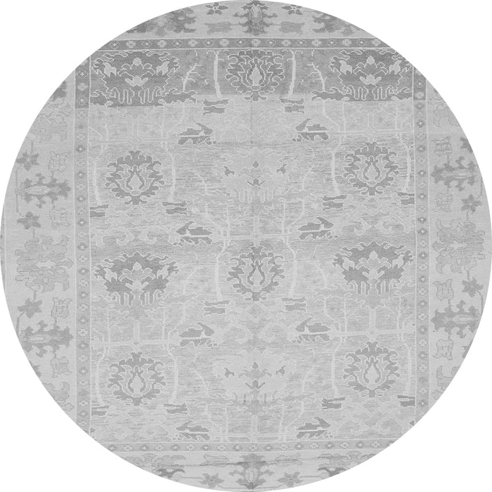 Round Oriental Gray Traditional Rug, abs1611gry