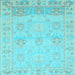 Square Oriental Light Blue Traditional Rug, abs1611lblu