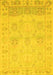 Machine Washable Oriental Yellow Traditional Rug, wshabs1611yw