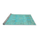 Sideview of Machine Washable Oriental Light Blue Traditional Rug, wshabs1611lblu