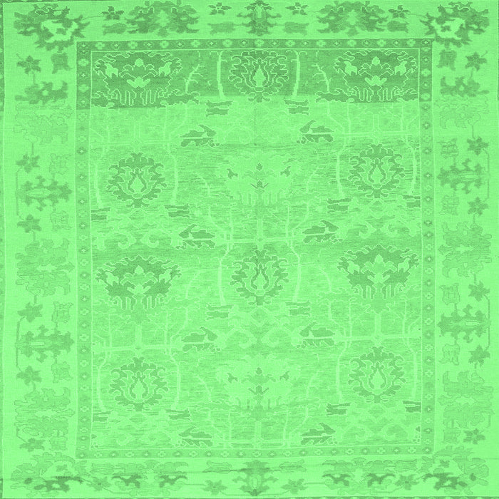 Square Oriental Emerald Green Traditional Rug, abs1611emgrn