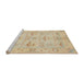 Sideview of Machine Washable Abstract Brown Sand Brown Rug, wshabs1612