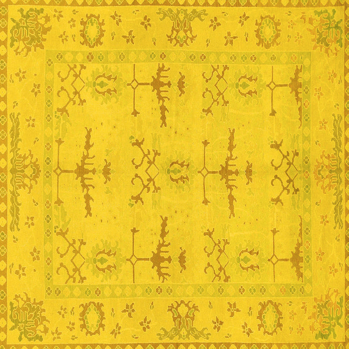 Square Oriental Yellow Traditional Rug, abs1612yw
