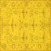 Square Oriental Yellow Traditional Rug, abs1612yw