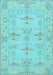 Machine Washable Oriental Light Blue Traditional Rug, wshabs1612lblu