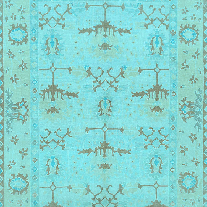 Machine Washable Oriental Light Blue Traditional Rug, wshabs1612lblu