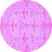 Round Oriental Purple Traditional Rug, abs1612pur