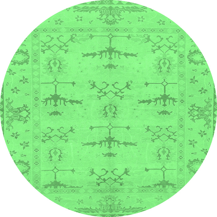 Round Oriental Emerald Green Traditional Rug, abs1612emgrn