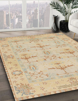 Machine Washable Abstract Brown Sand Brown Rug in a Family Room, wshabs1612