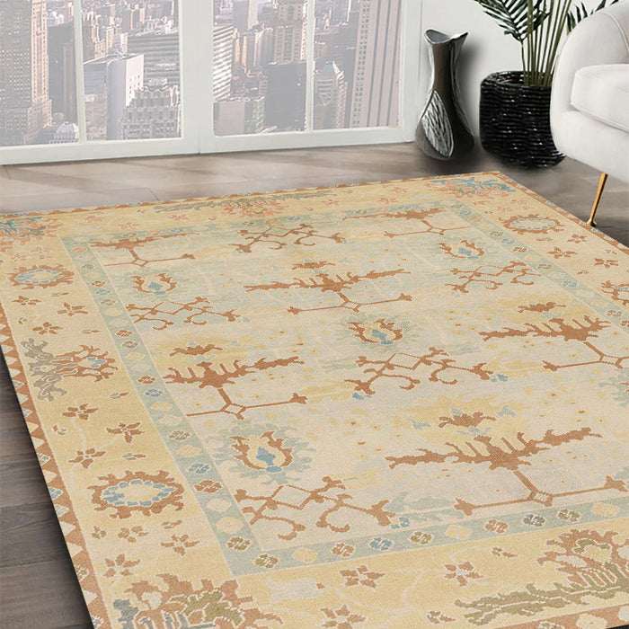 Machine Washable Abstract Brown Sand Brown Rug in a Family Room, wshabs1612