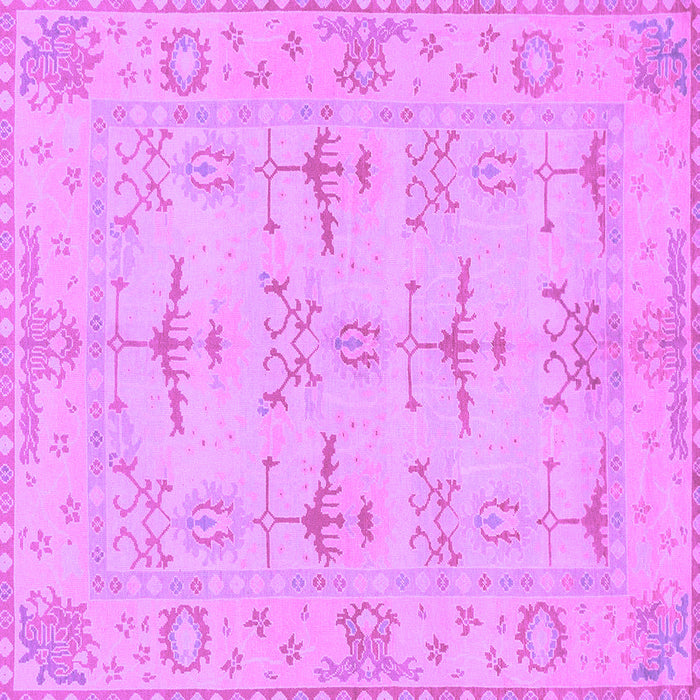 Square Machine Washable Oriental Purple Traditional Area Rugs, wshabs1612pur
