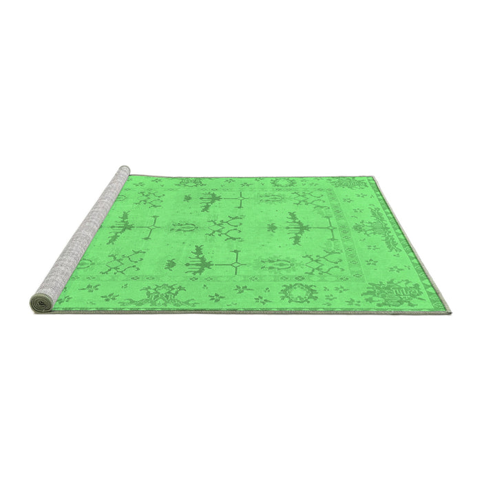 Sideview of Machine Washable Oriental Emerald Green Traditional Area Rugs, wshabs1612emgrn