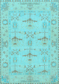 Oriental Light Blue Traditional Rug, abs1612lblu