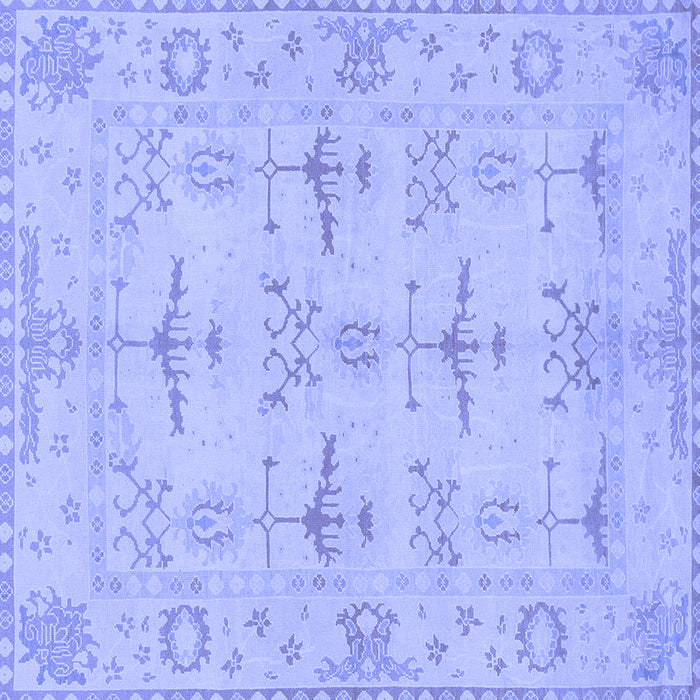 Square Machine Washable Oriental Blue Traditional Rug, wshabs1612blu