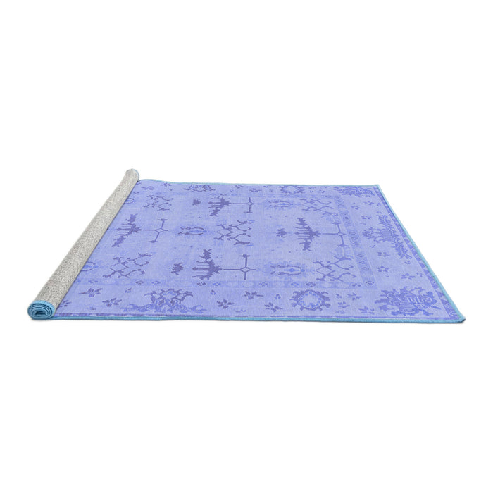 Sideview of Machine Washable Oriental Blue Traditional Rug, wshabs1612blu