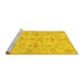 Sideview of Machine Washable Oriental Yellow Traditional Rug, wshabs1612yw