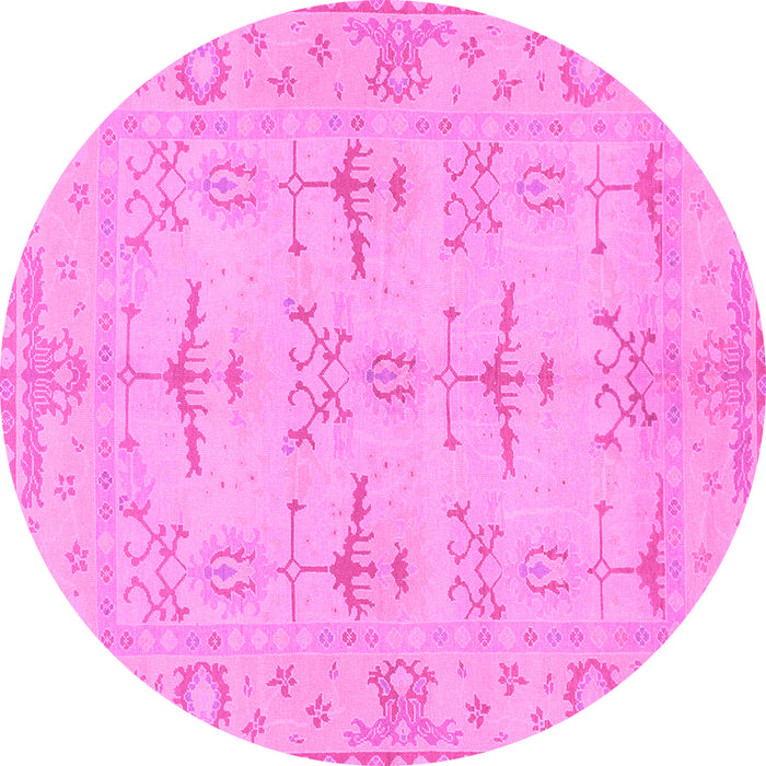 Round Oriental Pink Traditional Rug, abs1612pnk