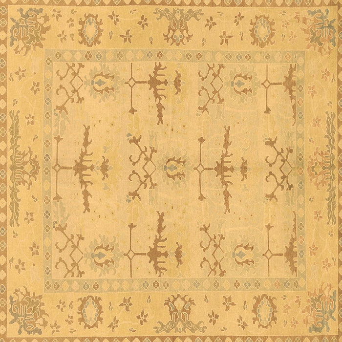 Square Machine Washable Oriental Brown Traditional Rug, wshabs1612brn