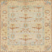 Square Abstract Brown Sand Brown Oriental Rug, abs1612