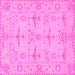 Square Oriental Pink Traditional Rug, abs1612pnk